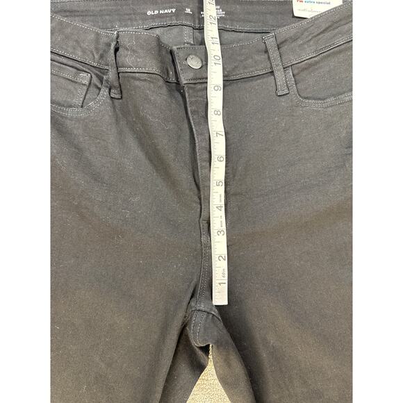 NWT Old Navy Jeans High Rise Rockstar Super Skinny Black Denim 16 Long - Picture 6 of 7